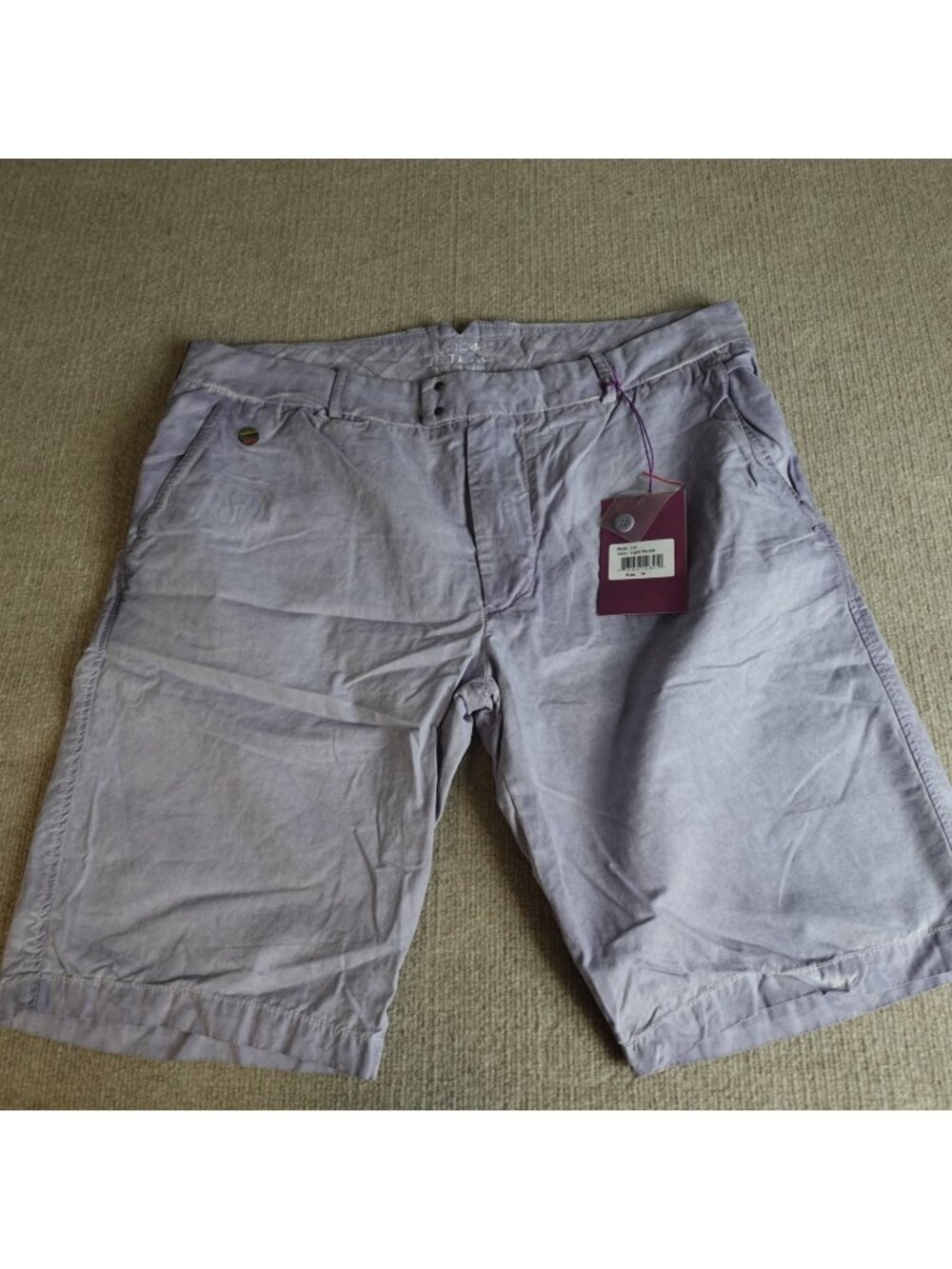 Jet lag Men's Shorts 38 Purple Solid Side Adjusters Cotton Jetlag NEW